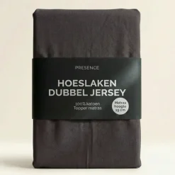 Topper Hoeslaken - Katoen Dubbel Jersey - Antraciet