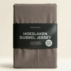 Topper Hoeslaken - Katoen Dubbel Jersey - Taupe