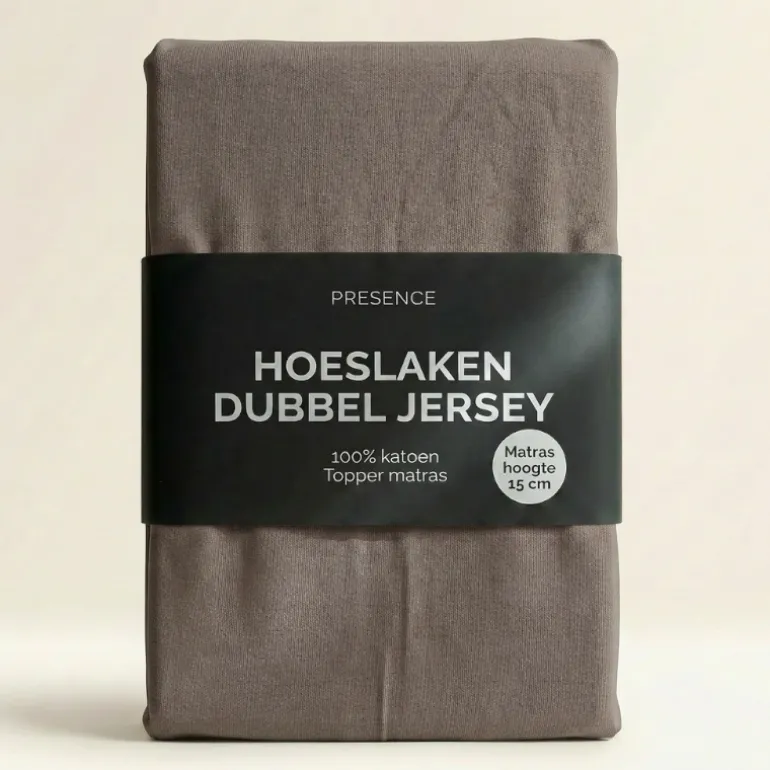 Topper Hoeslaken - Katoen Dubbel Jersey - Taupe