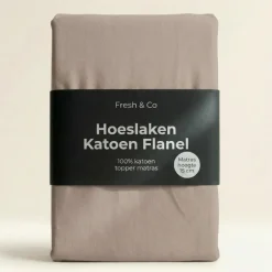 Topper Hoeslaken - Katoen Flanel - Taupe