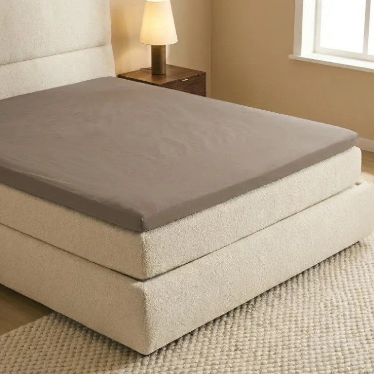 Topper Hoeslaken - Katoen Flanel - Taupe