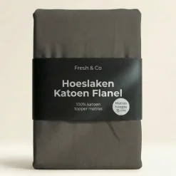 Topper Hoeslaken - Katoen Flanel - Antraciet