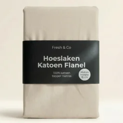 Topper Hoeslaken - Katoen Flanel - Crème