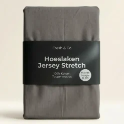 Topper Hoeslaken - Katoen Jersey Stretch - Antraciet