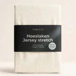 Topper Hoeslaken - Katoen Jersey Stretch - Crème