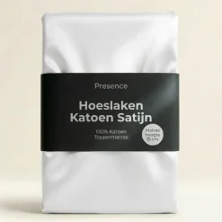 Topper Hoeslaken - Katoen Satijn - Wit