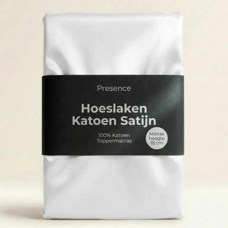 Topper Hoeslaken - Katoen Satijn - Wit