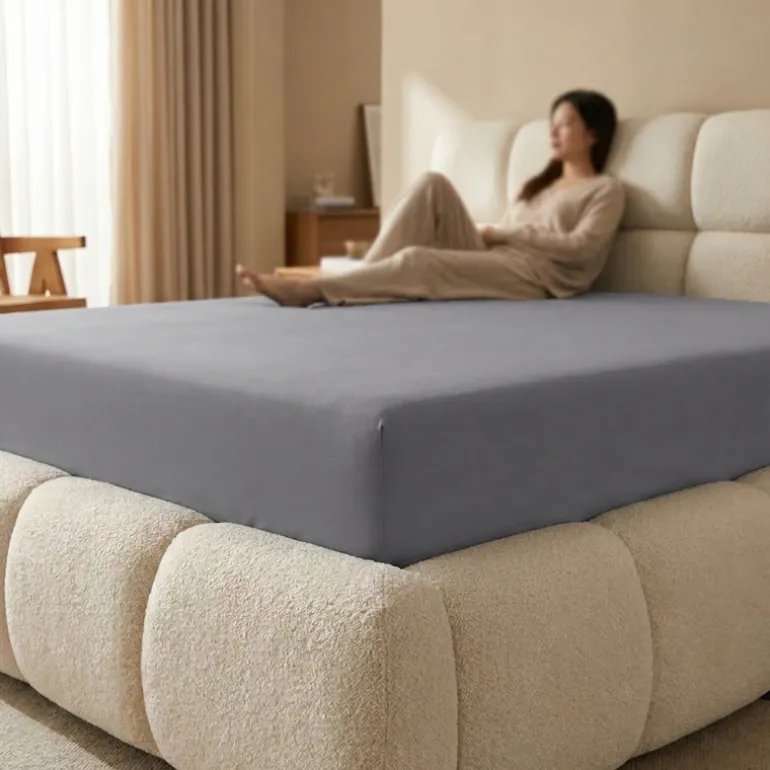 Topper Hoeslaken - Mako Jersey Katoen - Taupe