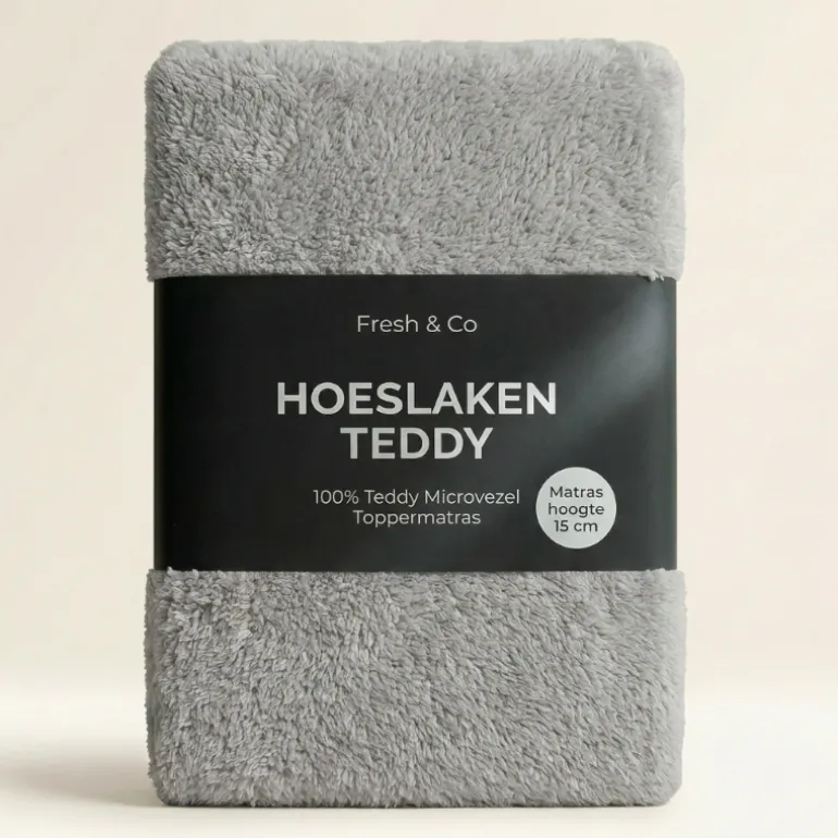Topper Hoeslaken Teddy - Licht Grijs