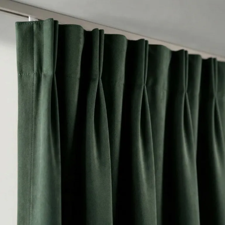 Velvet Gordijnen Verduisterend - Haken - Groen