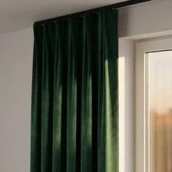 Velvet Gordijnen Verduisterend - Haken - Groen