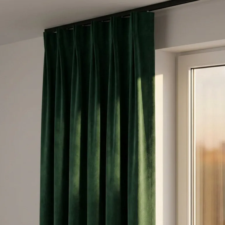 Velvet Gordijnen Verduisterend - Haken - Groen