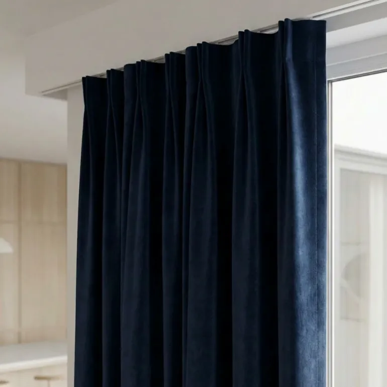 Velvet Gordijnen Verduisterend - Ringen - Navy