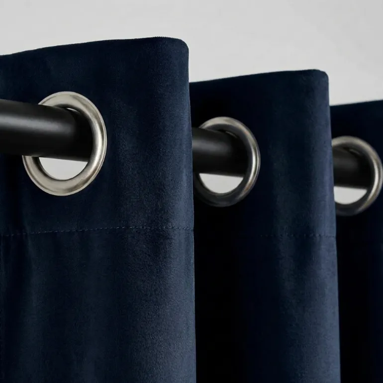 Velvet Gordijnen Verduisterend - Ringen - Navy