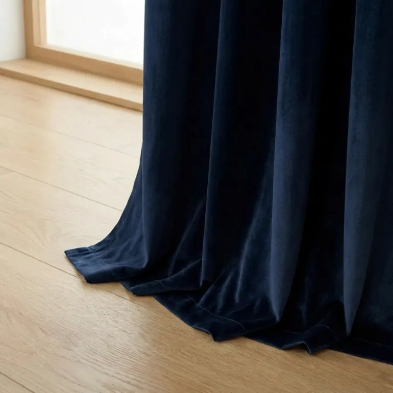 Velvet Gordijnen Verduisterend - Haken - Navy