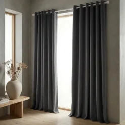 Velvet Gordijnen Verduisterend - Ringen - Grijs
