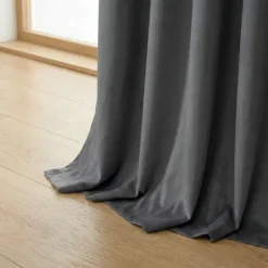 Velvet Gordijnen Verduisterend - Ringen - Grijs