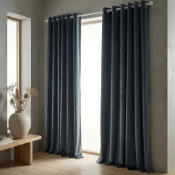 Velvet Gordijnen Verduisterend - Ringen - Antraciet