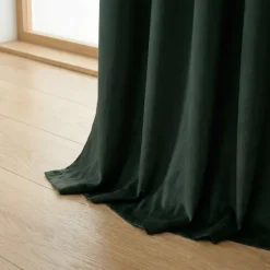 Velvet Gordijnen Verduisterend - Ringen - Groen