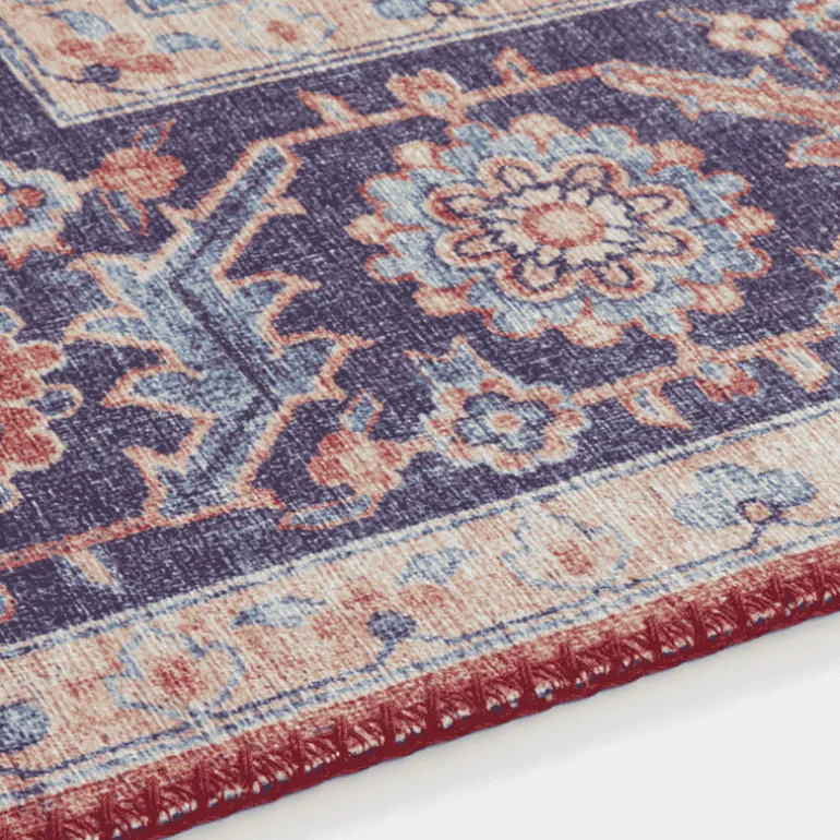 Vintage Vloerkleed Anthea - Rood/Blauw