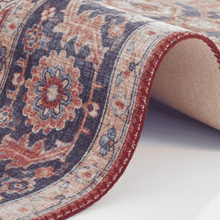 Vintage Vloerkleed Anthea - Rood/Blauw