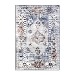 Vintage Vloerkleed Aurora - Blauw / Koper