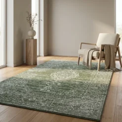 Vintage Vloerkleed Medaillon - Groen