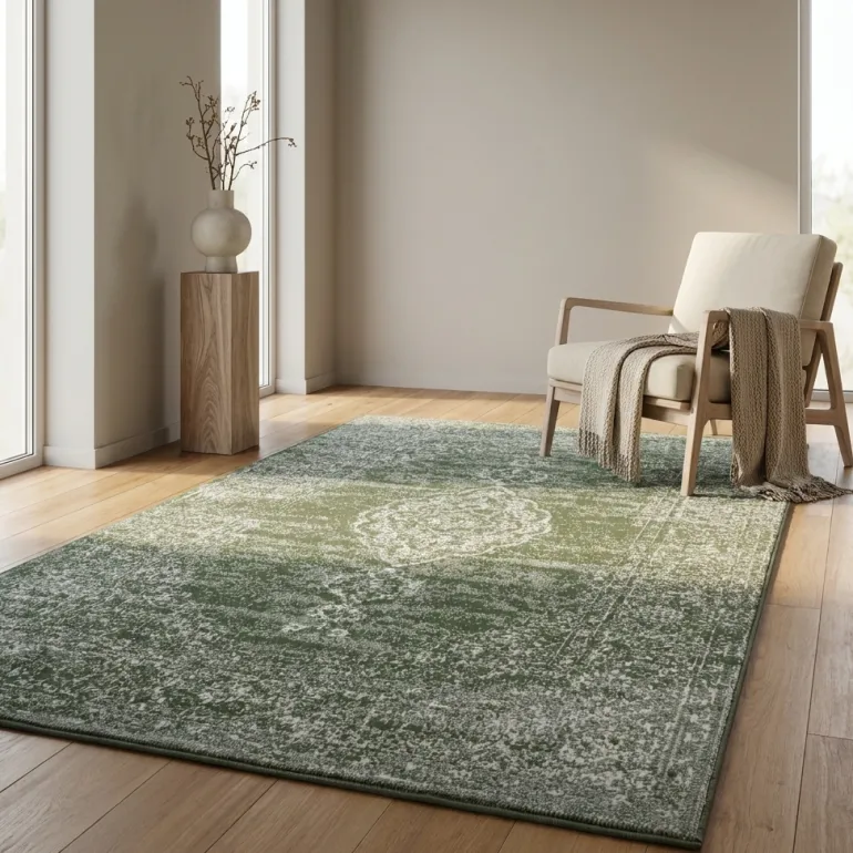 Vintage Vloerkleed Medaillon - Groen