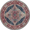 Vintage Vloerkleed Sylla Rond - Rood/Blauw
