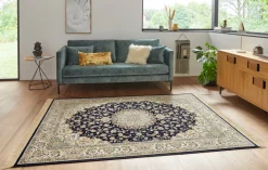 Vloerkleed Antik Nain - donkerblauw, creme