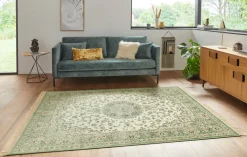 Vloerkleed Antik Nain - ivoorkleurig groen