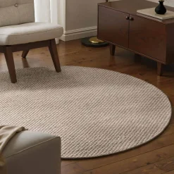 Vloerkleed Beans Rond - Natuur/Beige