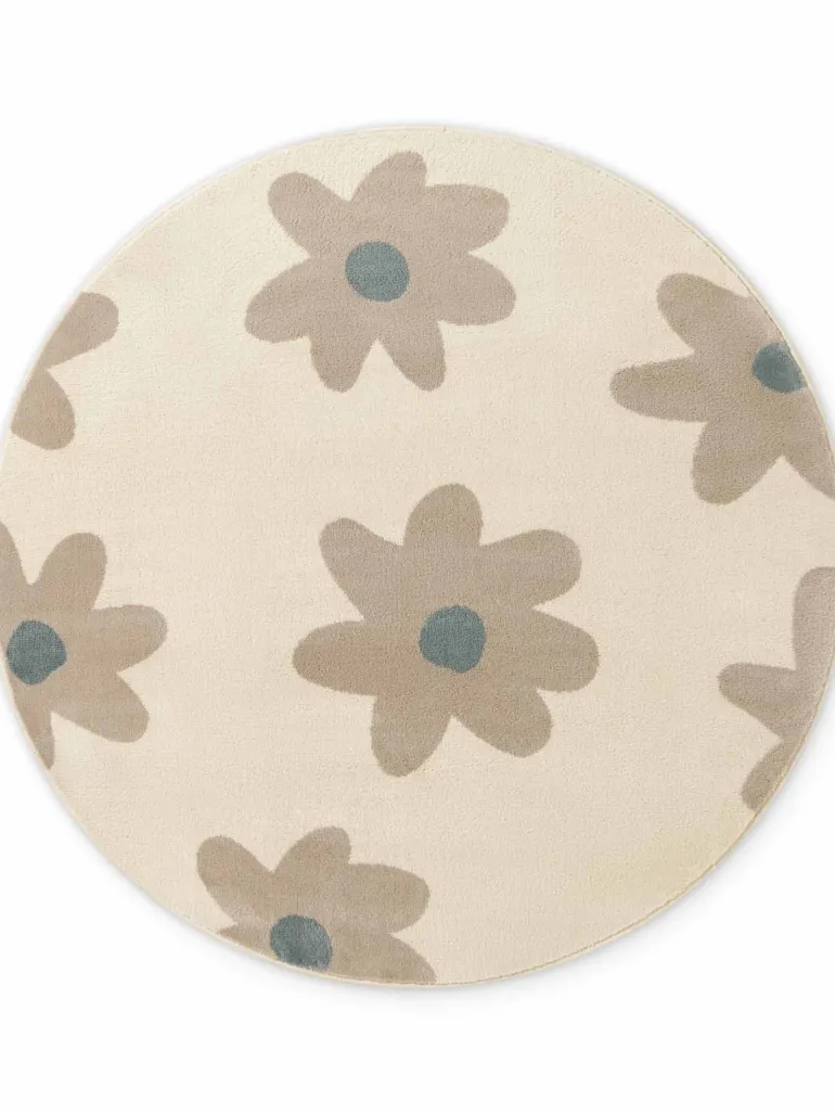 Vloerkleed Bloomy Rond - Creme Multicolor