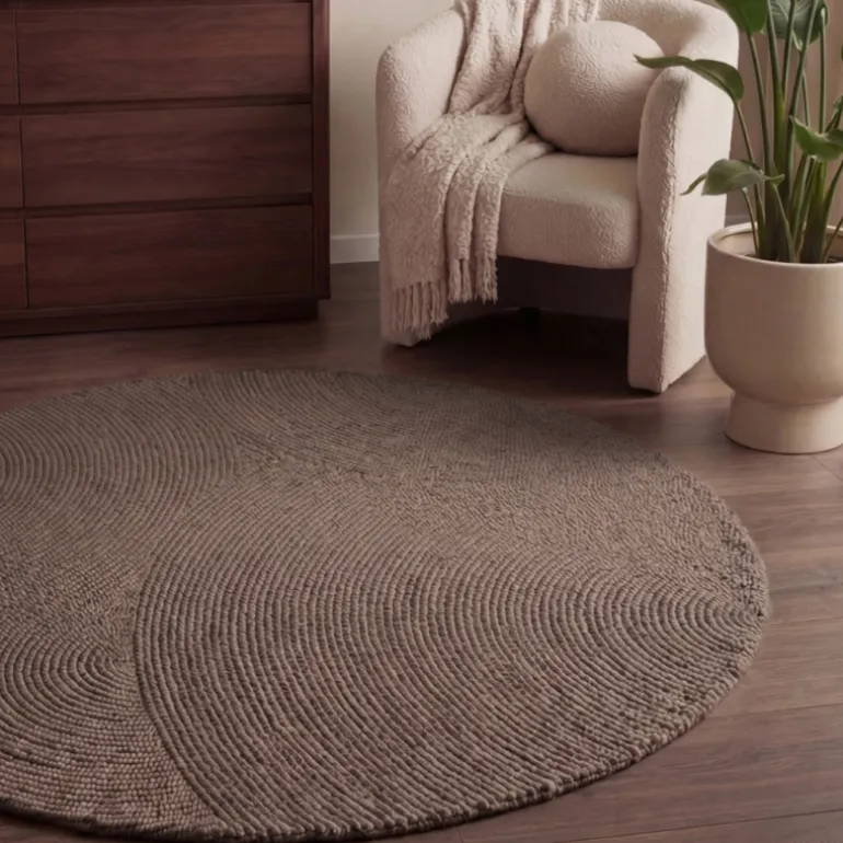 Vloerkleed Calmio Rond - Taupe