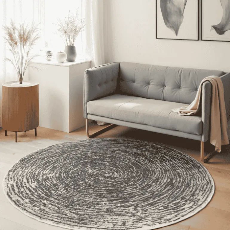 Vloerkleed Cavallo Rond - Lichtgrijs