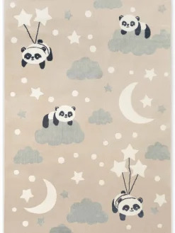 Vloerkleed Dreamy Panda Rechthoekig - Beige Multicolor