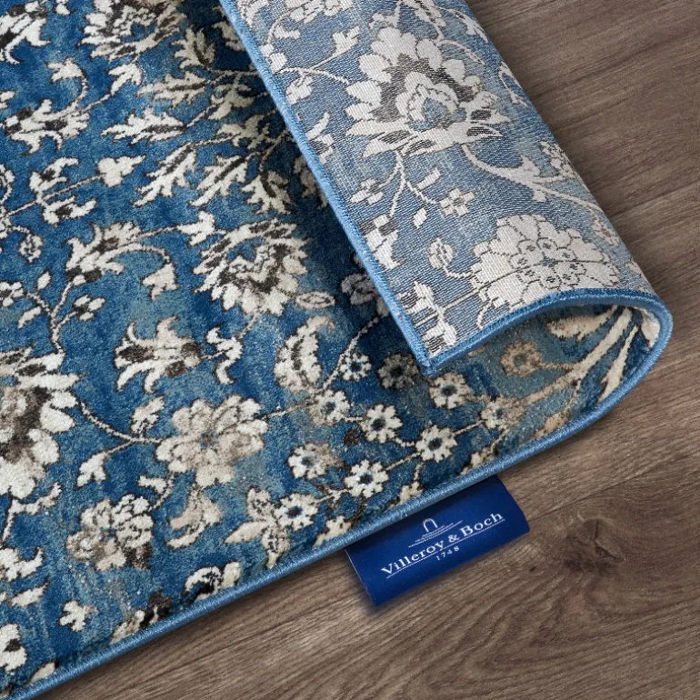 Vloerkleed Ernest Rechthoekig - Blauw/Crème
