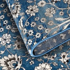 Vloerkleed Ernest Rechthoekig - Blauw/Crème