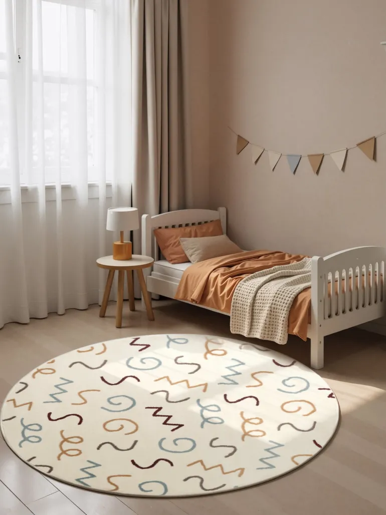 Vloerkleed Fiete Rond - Creme Multicolor