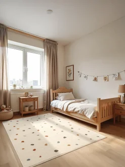 Vloerkleed Funny Dots Rechthoekig - creme, veelkleurig