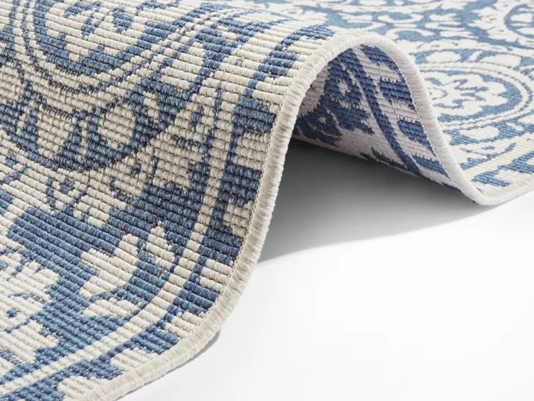 Vloerkleed Jardin - blauw creme