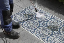 Vloerkleed Jardin - blauw creme