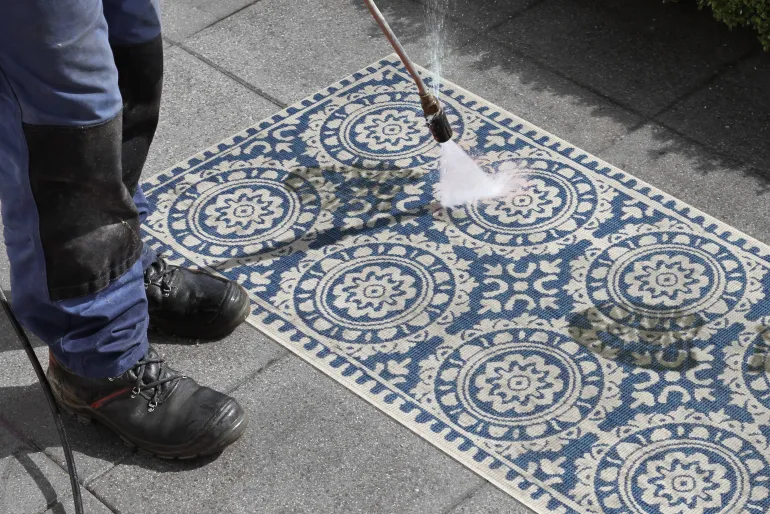 Vloerkleed Jardin - blauw creme