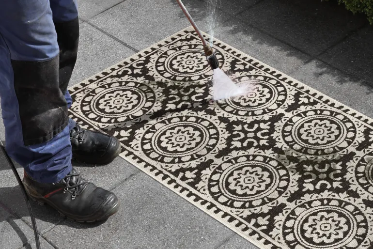 Vloerkleed Jardin - zwart creme