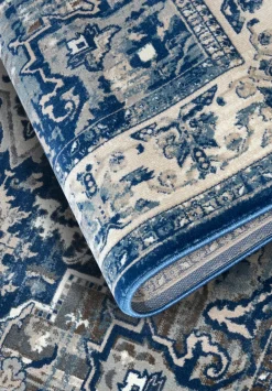 Vloerkleed Jehanne Rechthoekig - blauw creme