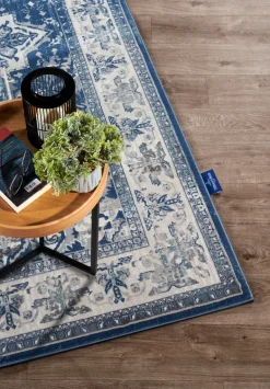 Vloerkleed Jehanne Rechthoekig - blauw creme