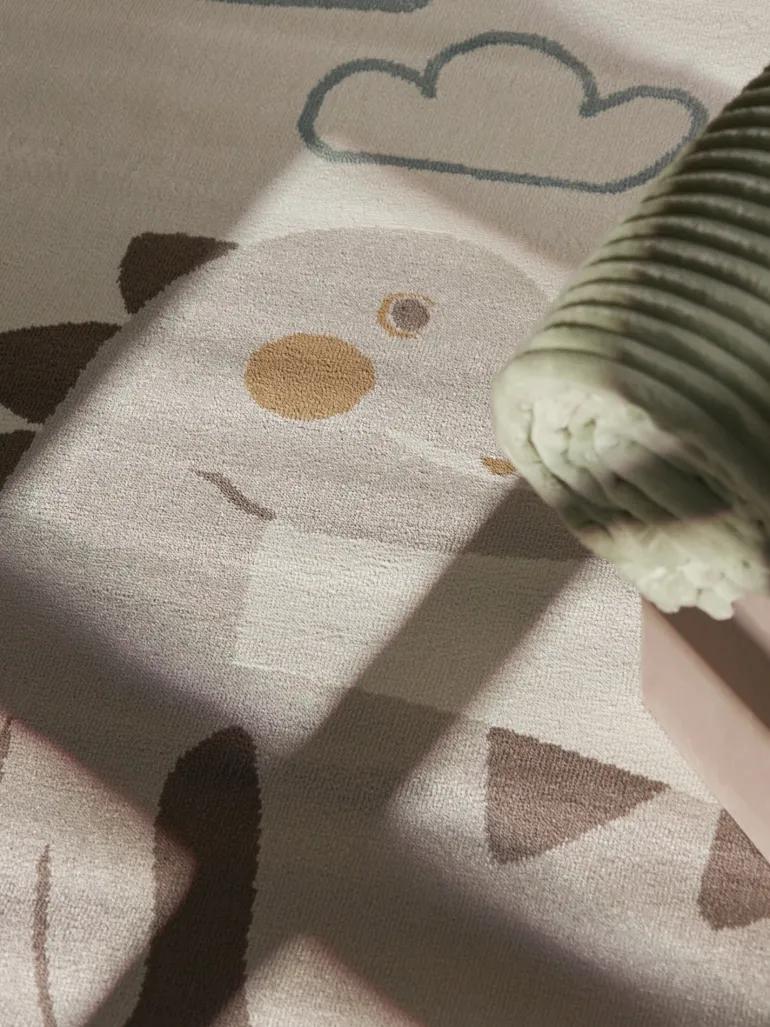 Vloerkleed Kids Dino Rechthoekig - Creme Multicolor