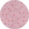 Vloerkleed Kids Little Hearts Rond - Roze