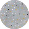 Vloerkleed Kids Little Hearts Rond - Grijs