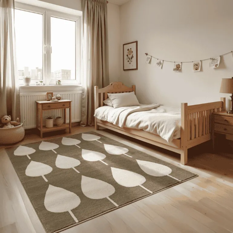 Vloerkleed Kids Lovely Leaves - Groen